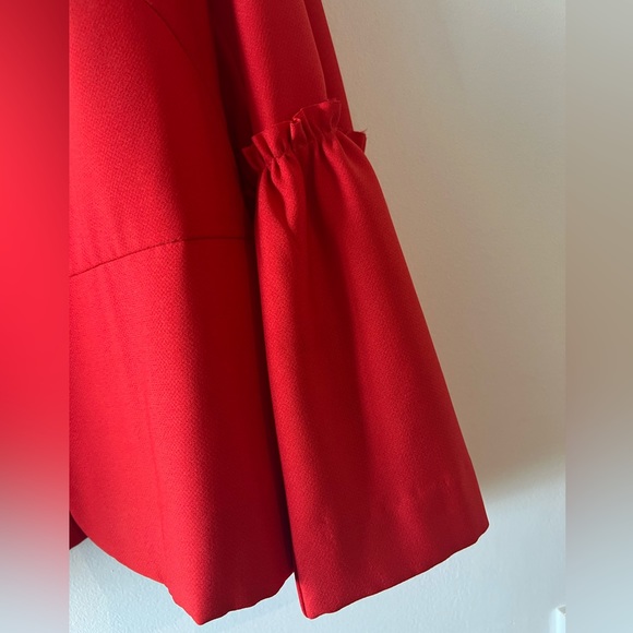Zara Red Cropped Blazer with Flare Sleeves - Picture 3 of 4